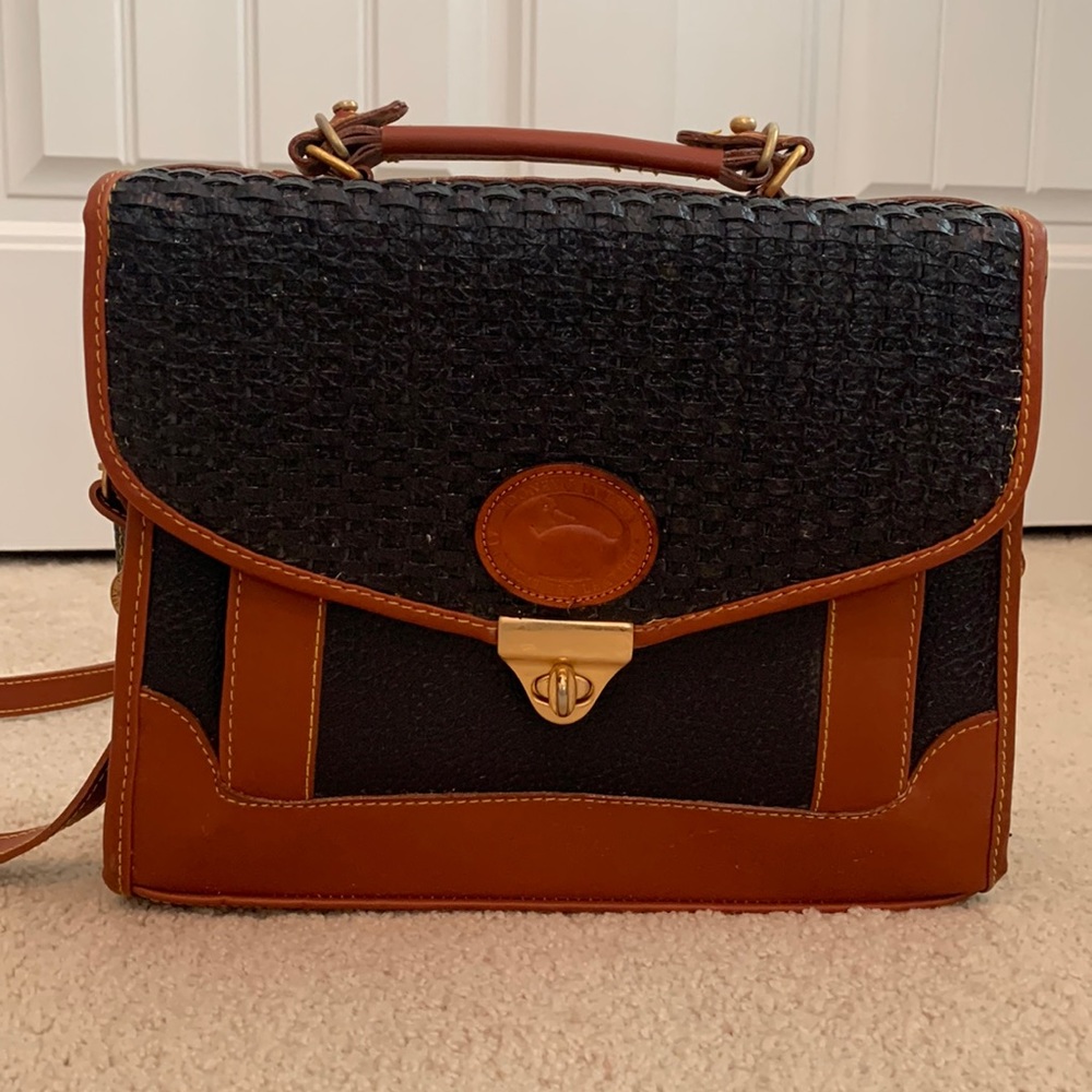 Vintage Navy and Brown Dooney & Bourke Leather Purse